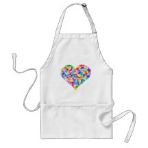 Confettis de coeur d'arc-en-ciel tablier