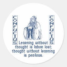 Confucius Autocollant Rond