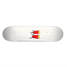 Congas jaunes rouges dans l'image de graphique de  plateaux de skate