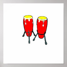 Congas jaunes rouges dans l'image de graphique de  posters