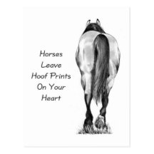 Congé Hoofprints de chevaux sur votre coeur : Art  Cartes Postales