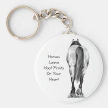 Congé Hoofprints de chevaux sur votre coeur : Art  Porte-clefs