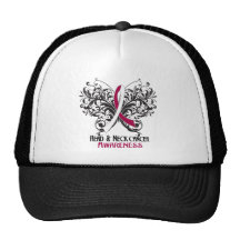 Conscience de cancer de la tête et du cou de papil casquettes de camionneur