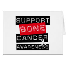 Conscience de cancer de l'os de soutien carte de vœux