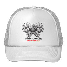 Conscience de cancer du cerveau de papillon casquette