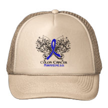 Conscience de cancer du colon de papillon casquettes