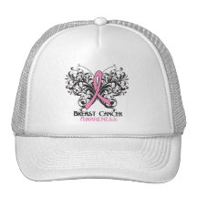 Conscience de cancer du sein de papillon casquettes de camionneur