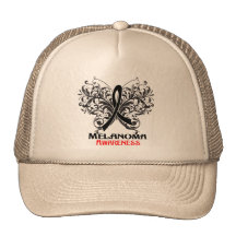 Conscience de mélanome de papillon casquettes de camionneur