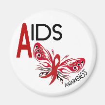 Conscience du papillon 3 du SIDA/HIV Aimant