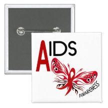 Conscience du papillon 3 du SIDA/HIV Pin's Avec Agrafe