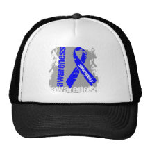 Conscience grunge de cancer du colon casquettes