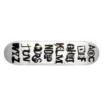 conseil d'alphabet plateau de skateboard