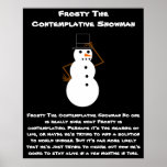 Contemplatieve Sneeuwman Print