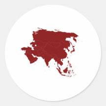 Continent van Azië Ronde Sticker