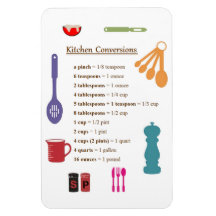 Conversions de cuisine magnets rectangulaire