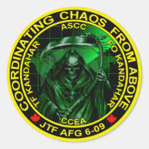 Coördinerende Chaos van hierboven Ronde Sticker