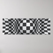 Copie blanche noire/affiche d'illusion optique d'a