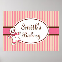 Copie customisée d'art de signe de boulangerie posters