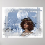 Copie d'affiche de femme d'imaginaire de lune d'hi