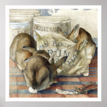 Copie d'affiche de lapin de Joyeux Noël de Beatrix
