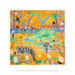 Copie d'art : Coucher du soleil rayé de safari. Zè posters
