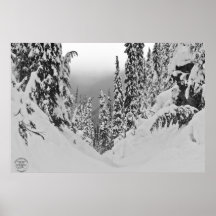 Copie d'art de caniveau de neige en noir et blanc posters