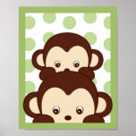 Copie d'art de mur de crèche de singe de bruit de  affiche