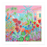 Copie d'art : Fleurs et ciel rose France de patchw posters