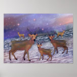 Copie de chutes de neige de renne posters
