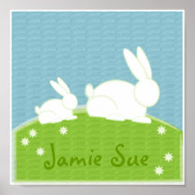 copie de CRÈCHE de bébé personnalisée par LAPIN pe Posters