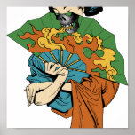 Copie de geisha de crâne du feu poster