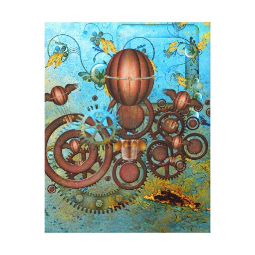 Copie de toile d'Aqua et d'en cuivre de collage de Toile Tendue Sur Châssis