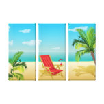 Copie de toile de fuite de paradis de plage toile tendue