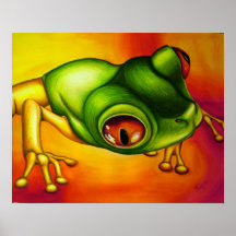 Copie de toile de grenouille d'arbre poster