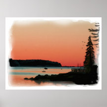 Copie de toile de peinture à l'huile de coucher du affiches