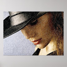 Copie femelle d'art de portrait de mannequin de co affiches