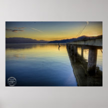 Copie portuaire d'art de coucher du soleil poster