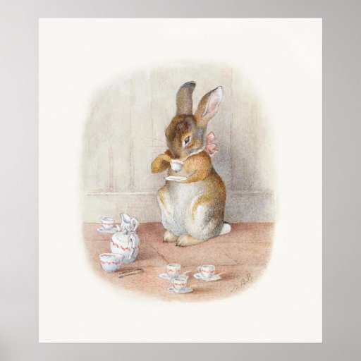Copie potable d'affiche de thé de lapin de Beatrix