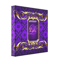 Copie pourpre de toile de bijou de monogramme fleu impression sur toile