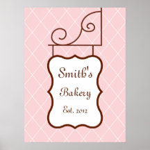 Copie rose faite sur commande de signe de magasin affiches