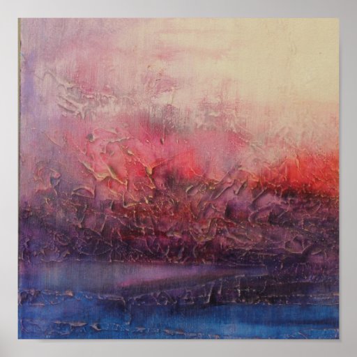 Copie rougeoyante de toile d'art abstrait affiches