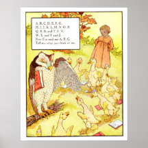 Copie vintage ABC de crèche Affiche