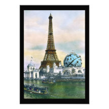 Copie vintage de carte postale de Tour Eiffel Bristol