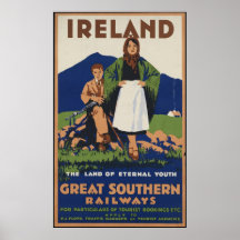 Copies de voyage de l'Irlande rétros d'annonce vin
