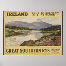 Copies de voyage de l'Irlande rétros d'annonce vin