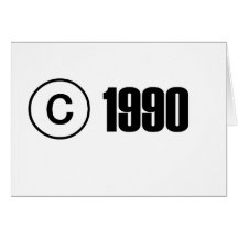 Copyright 1990 carte de vœux
