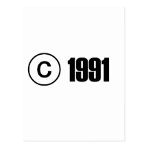 Copyright 1991 carte postale