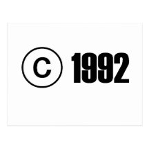 Copyright 1992 carte postale