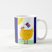 coq avec le drapeau cubain, Cuba, Copyright la Méd Mug