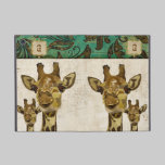 Coque ipad d'or de monogramme de girafes de damass icoque powis